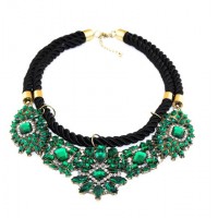 Emerald Green Art Deco Mosaic Necklace